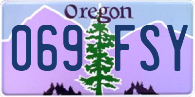 OR license plate 069FSY