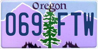 OR license plate 069FTW
