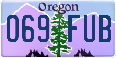 OR license plate 069FUB