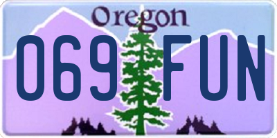 OR license plate 069FUN