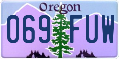 OR license plate 069FUW