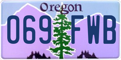 OR license plate 069FWB