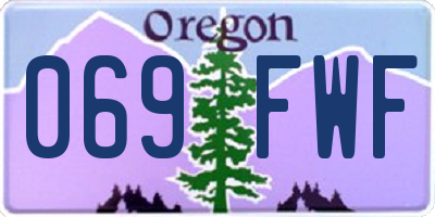 OR license plate 069FWF