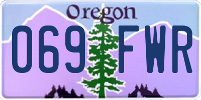 OR license plate 069FWR