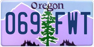OR license plate 069FWT