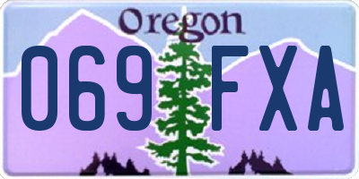 OR license plate 069FXA
