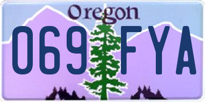 OR license plate 069FYA