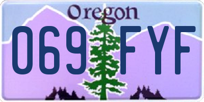 OR license plate 069FYF