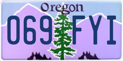 OR license plate 069FYI