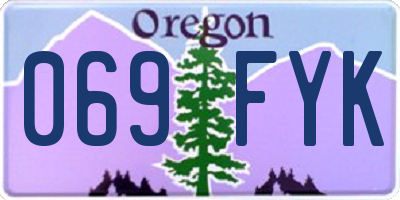 OR license plate 069FYK