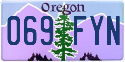 OR license plate 069FYN