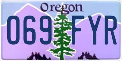 OR license plate 069FYR