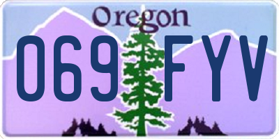 OR license plate 069FYV