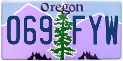 OR license plate 069FYW