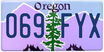 OR license plate 069FYX