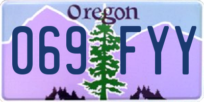 OR license plate 069FYY