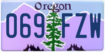 OR license plate 069FZW