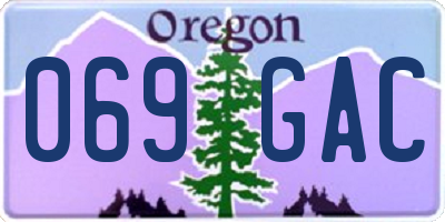 OR license plate 069GAC