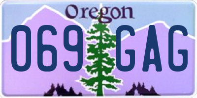 OR license plate 069GAG