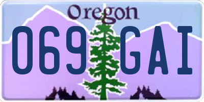 OR license plate 069GAI