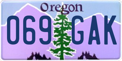 OR license plate 069GAK