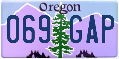 OR license plate 069GAP
