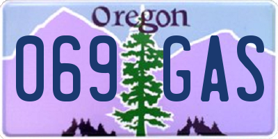 OR license plate 069GAS
