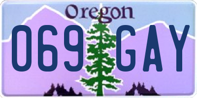OR license plate 069GAY