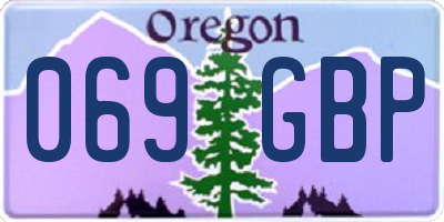 OR license plate 069GBP