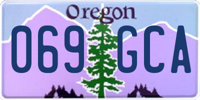 OR license plate 069GCA