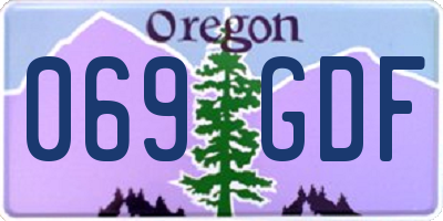 OR license plate 069GDF