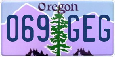 OR license plate 069GEG