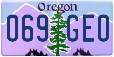OR license plate 069GEO