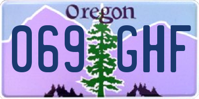 OR license plate 069GHF