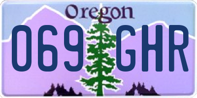 OR license plate 069GHR