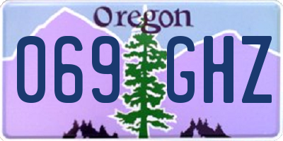 OR license plate 069GHZ