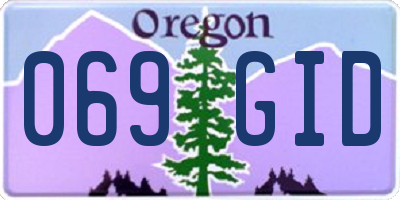 OR license plate 069GID
