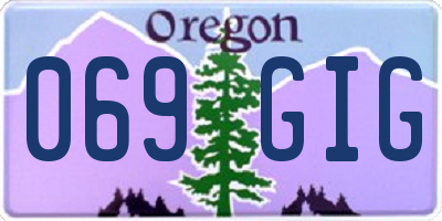 OR license plate 069GIG