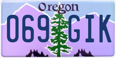 OR license plate 069GIK