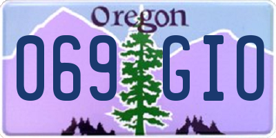 OR license plate 069GIO