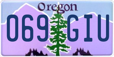 OR license plate 069GIU