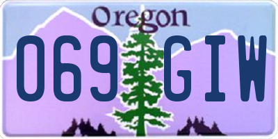 OR license plate 069GIW