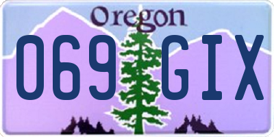 OR license plate 069GIX