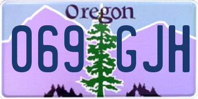 OR license plate 069GJH