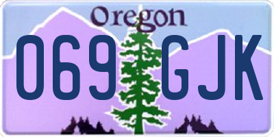 OR license plate 069GJK