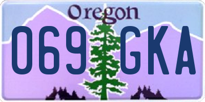 OR license plate 069GKA