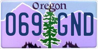 OR license plate 069GND