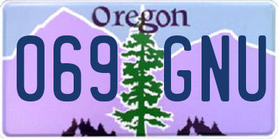 OR license plate 069GNU