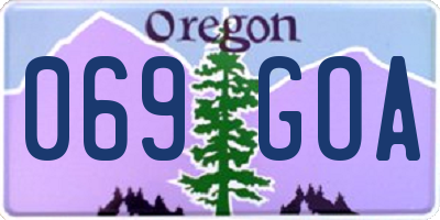 OR license plate 069GOA