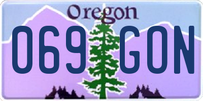OR license plate 069GON